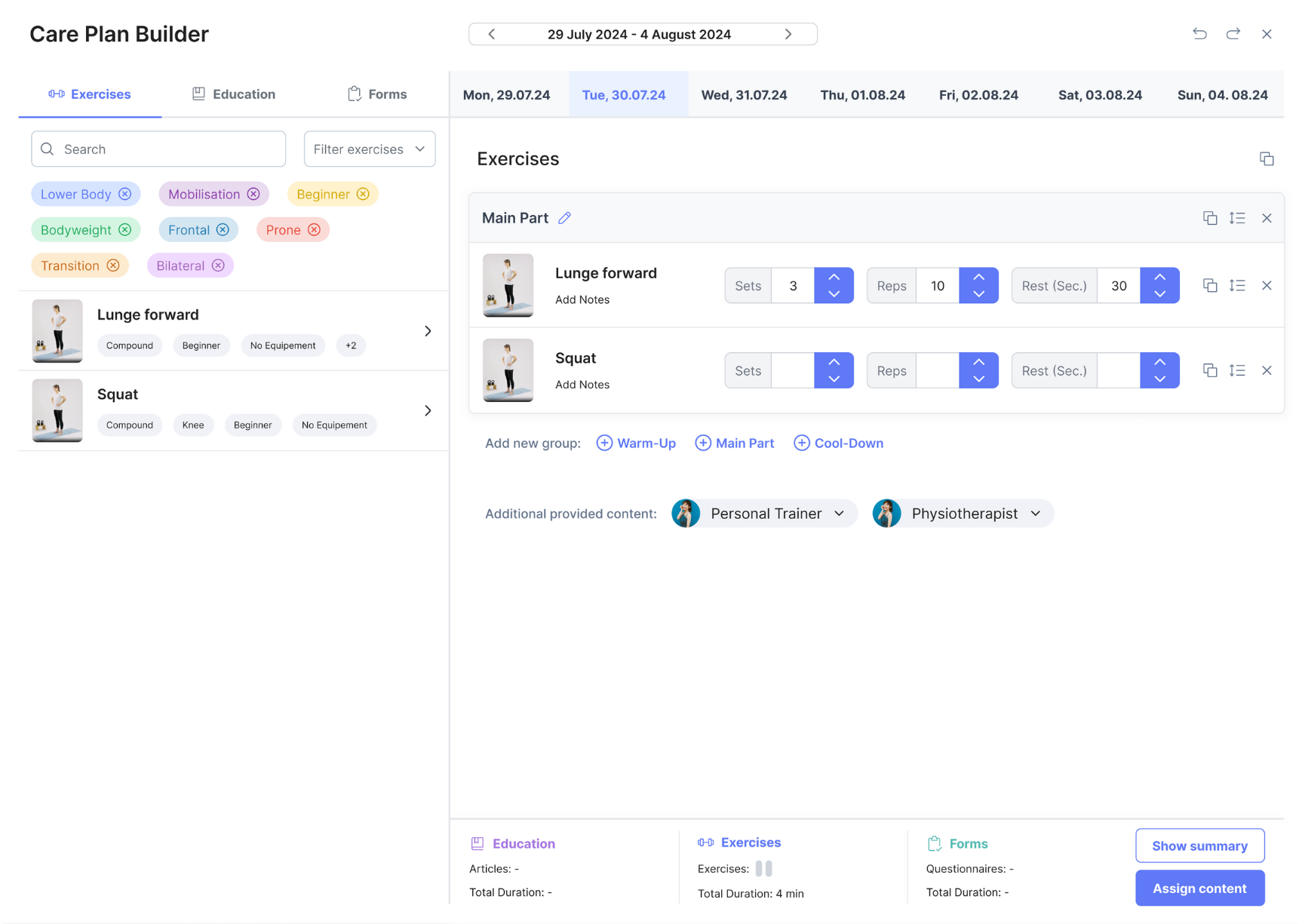 Physiotherapie App Care Plan BuilderOverview 551 x 392 2