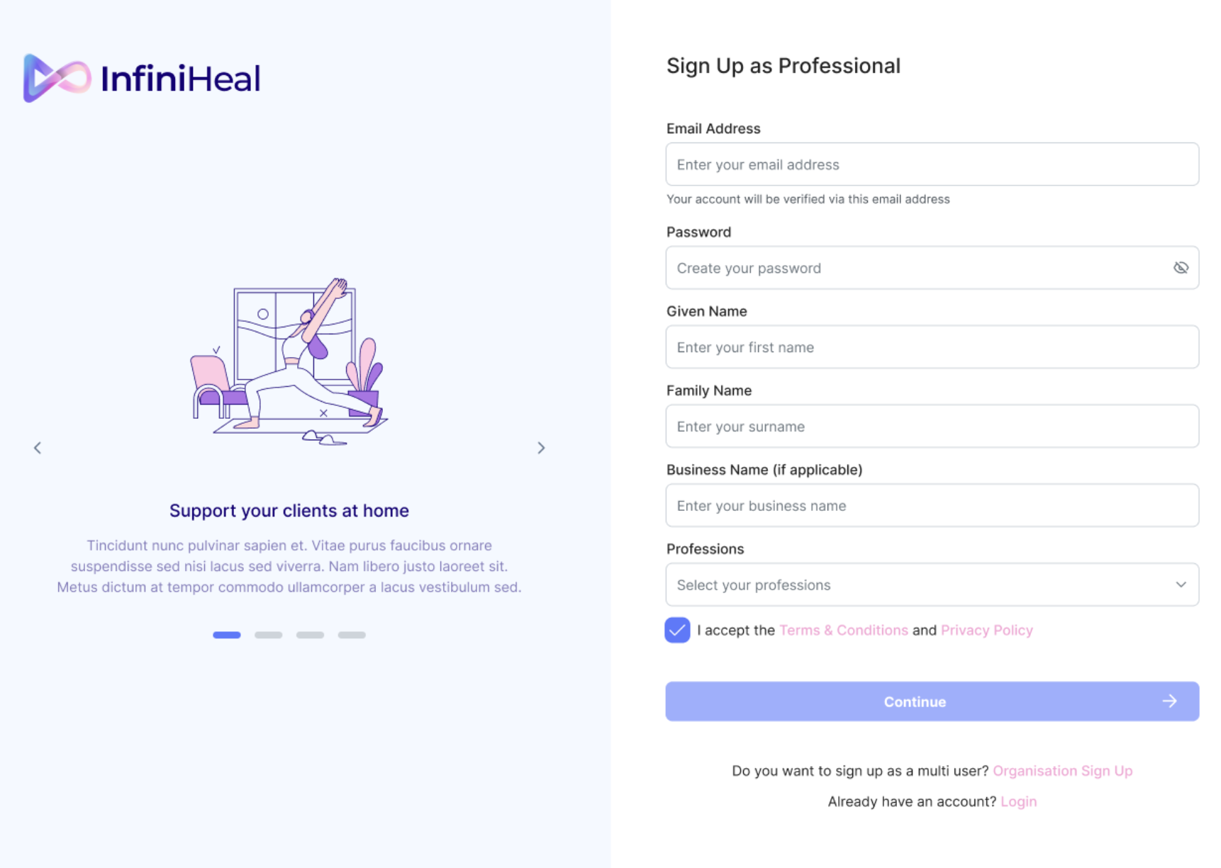 Physiotherapie App Mockup InfiniHeal
